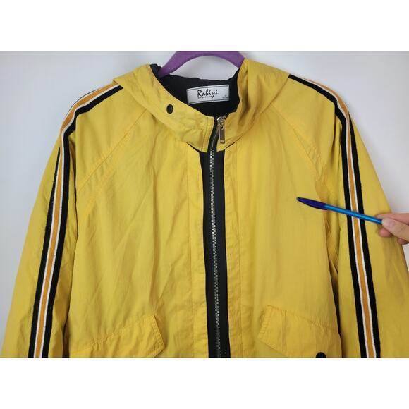 Dance Hip Hop Womens Full Zip 3/4 Sleeve Jacket Yellow Size Medium - Picture 2 of 10